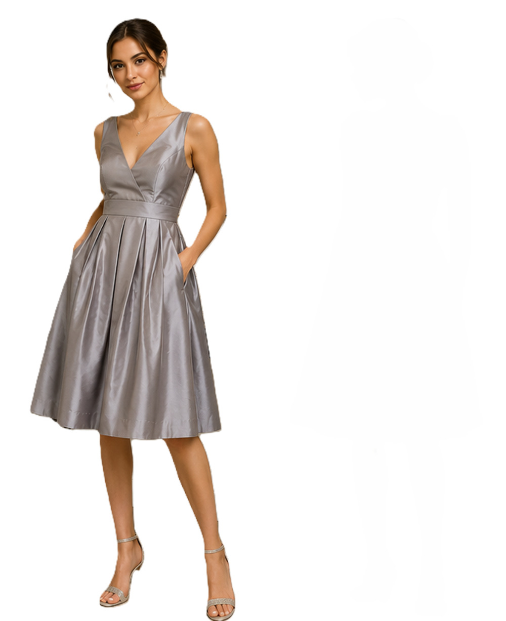 J.Crew Satin Taffeta Dress Size 12 Fit Flare Silver Gray Cocktail Wedding Guest
